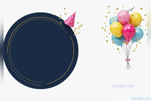 Festive Celebration Background with Balloons and Confetti