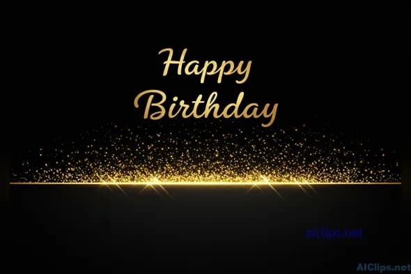 Elegant Gold Happy Birthday Greeting Card Design