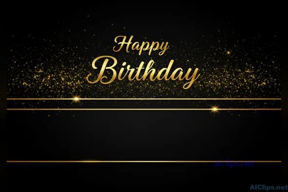 Elegant Happy Birthday Background with Gold Sparkles