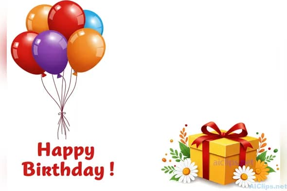 Festive Birthday Balloons and Gift Decoration