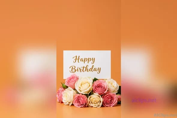 Festive Birthday Card with Elegant Roses