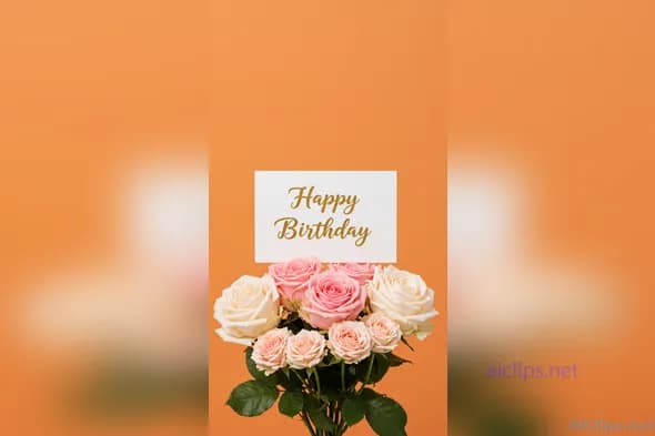 Elegant Birthday Roses with Greeting Card