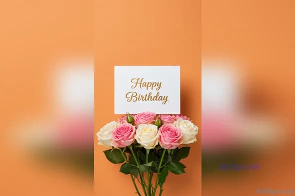 Elegant Birthday Bouquet with Warm Background