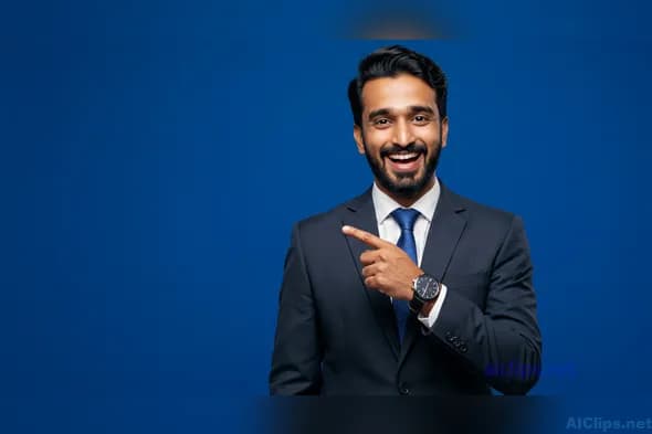 Confident Businessman Gesturing Success | Professional