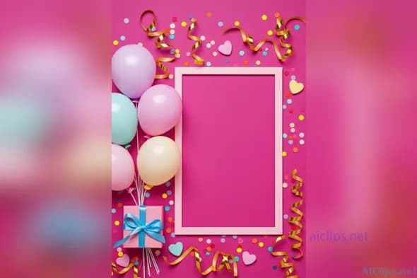 Festival Celebration Background with Balloons and Confetti