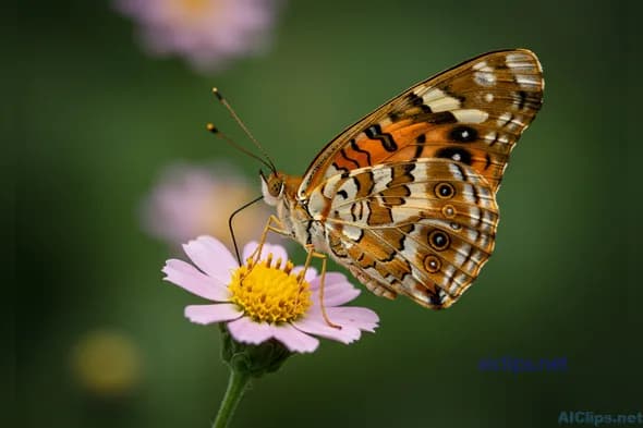 Stunning Macro Shot of Butterfly on Flower