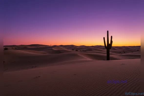 Serene Desert Landscape at Sunset