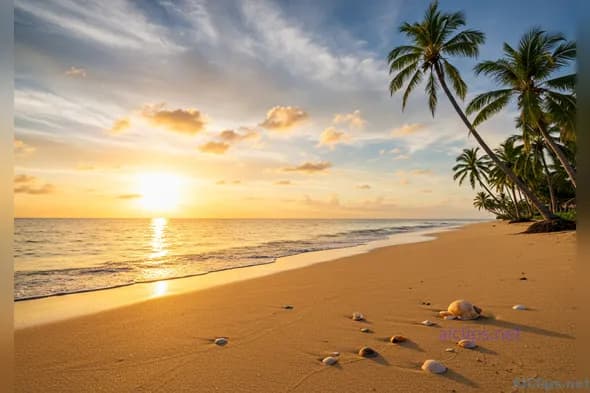 Breathtaking Tropical Beach Sunset Landscape