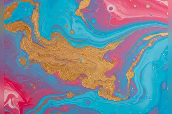 Vibrant Abstract Art with Gold Accents