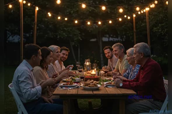 Elegant Outdoor Family Dinner Gathering