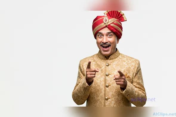 Vibrant Indian Wedding Performer in Traditional Attire