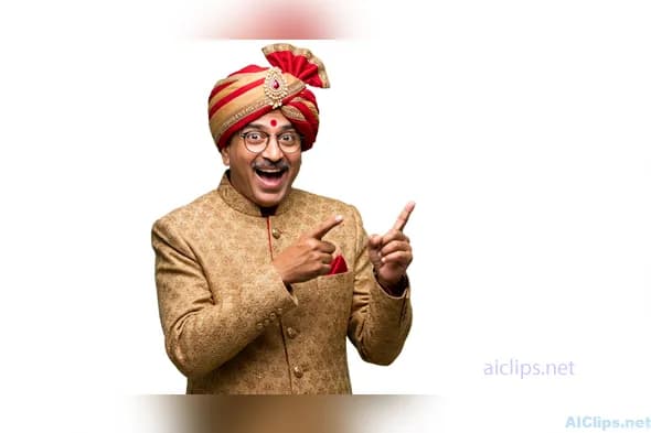 Joyful Man in Traditional Attire Celebrating Culture