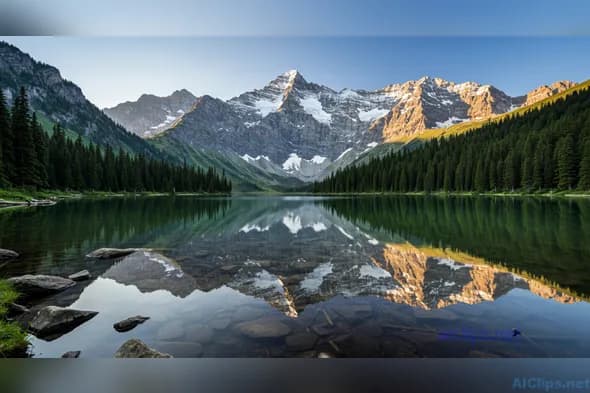 Stunning Mountain Lake Reflection Landscape