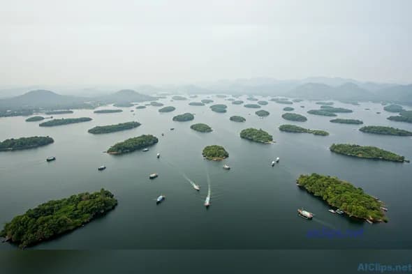 Scenic Aerial View of Lush Green Islands