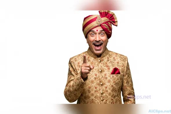 Joyful Celebration in Traditional Indian Attire