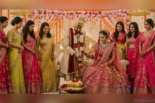 Vibrant Traditional Wedding Ceremony in India