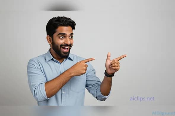 Dynamic Business Professional Gesturing Positive Energy