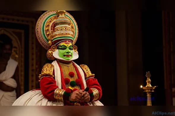 Vibrant Traditional Indian Kathakali Performance