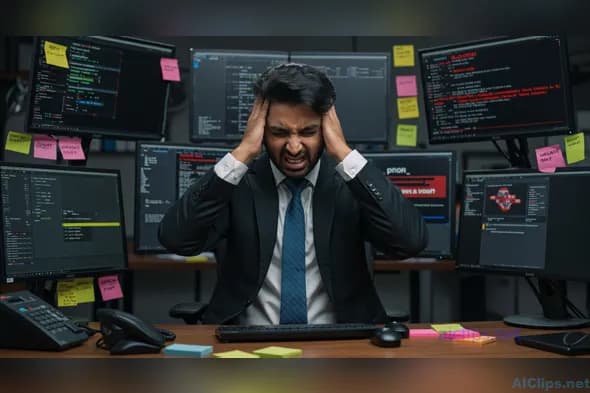Stressed Professional in Tech Environment