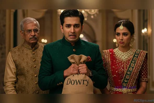 Indian Dowry Ceremony Emotional Scene in Modern Culture