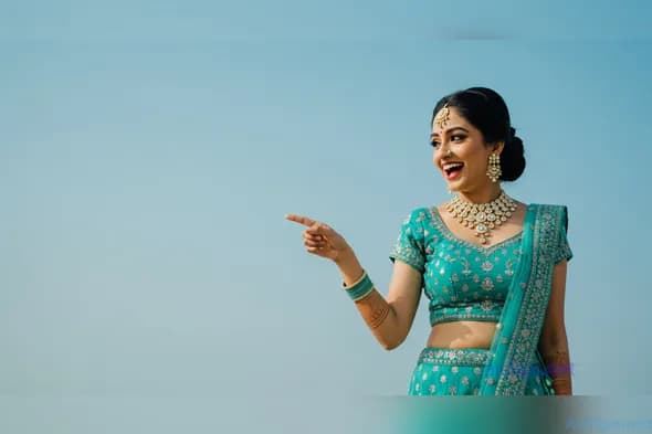 Elegant Indian Bride in Traditional Turquoise Attire