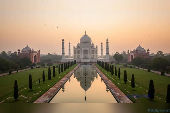 Breathtaking Taj Mahal Sunrise Landscape