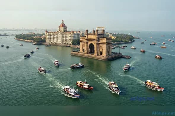 Aerial View of Gateway of India: A Mumbai Icon