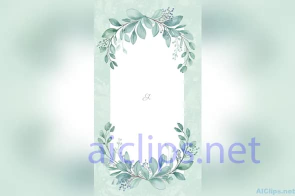 Elegant Watercolor Leaf Frame for Invitations