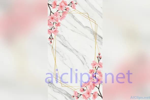 Elegant Floral Background with Marble Pattern