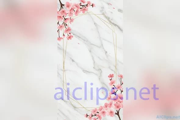 Elegant Cherry Blossom Marble Background Design