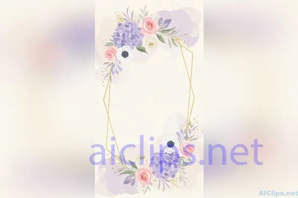 Elegant Floral Watercolor Frame for Invitations
