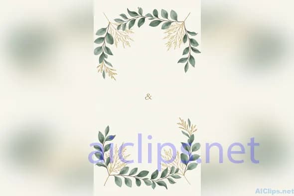Elegant Greenery Frame for Invitations & Branding