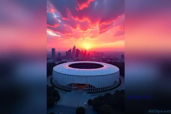 Stunning Sunset Over Modern Stadium