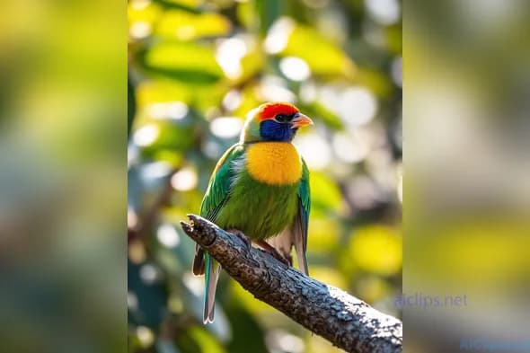 Vibrant Tropical Bird on Branch ‚Äì Wildlife Photography