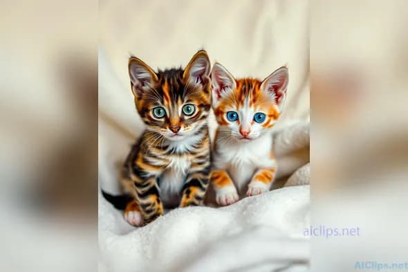 Adorable Kittens Duo: Perfect for Pet Lovers