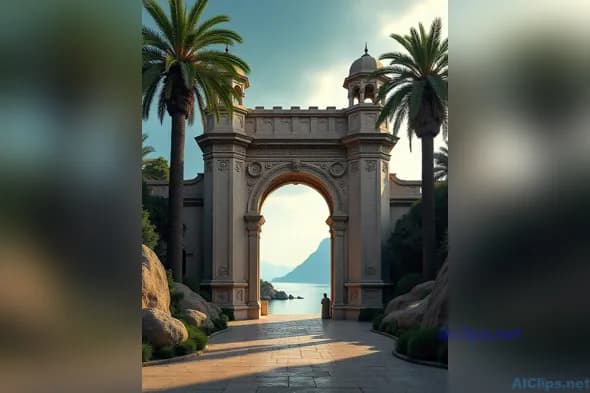 Majestic Archway Overlooking Serene Waters