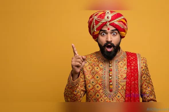 Vibrant Traditional Indian Attire Portrait