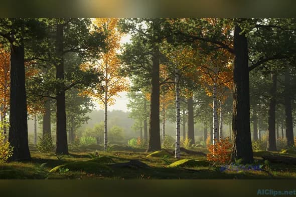 Serene Autumn Forest Scene for Business and Media