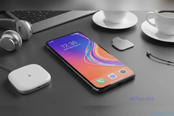 Modern Smart Gadget Setup with Mobile and Accessories