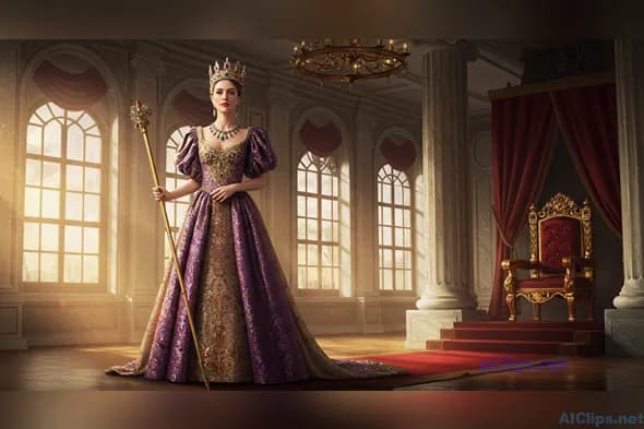 Majestic Royalty: Noble Queen in Elegant Attire