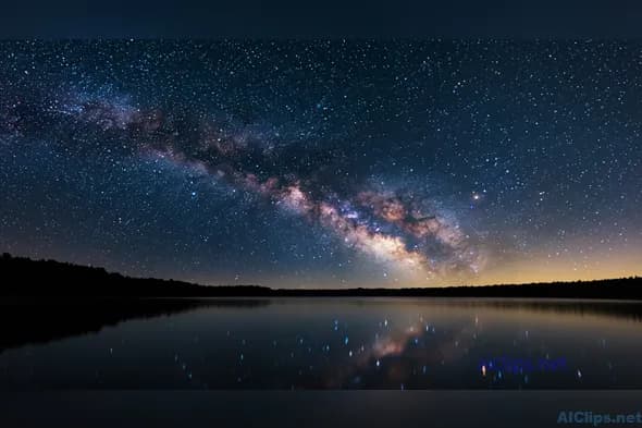 Stunning Night Sky with Milky Way Reflection