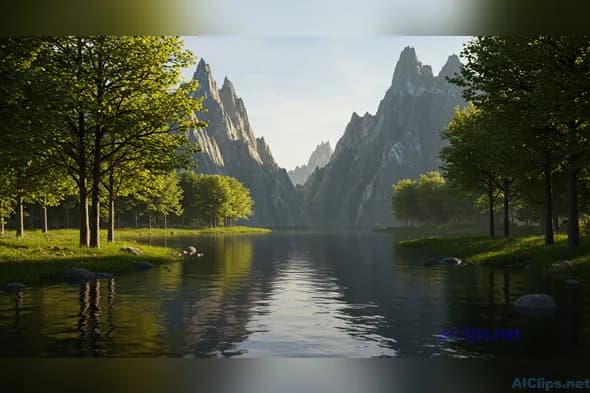 Serene Mountain Landscape with Crystal Clear Water