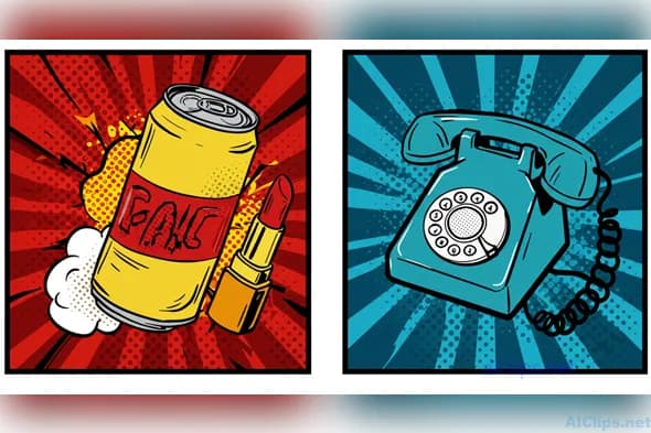 Vibrant Pop Art Elements for Marketing Projects