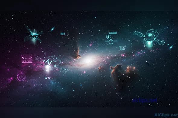 Futuristic AI Exploration in Cosmic Space