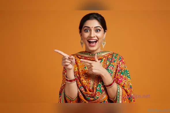 Vibrant Smiling Woman in Traditional Attire