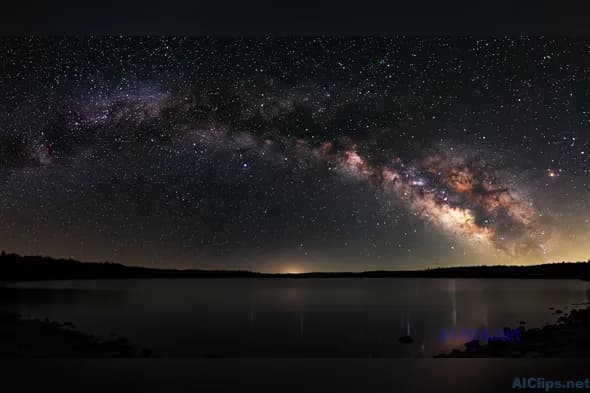Stunning Milky Way Over Serene Lake Landscape