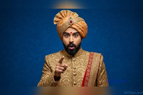 Traditional Indian Attire Gesture for Cultural Promotion