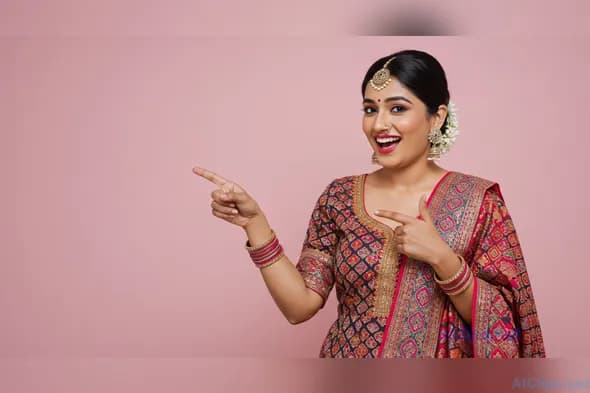 Elegant Indian Woman in Traditional Attire Portrait 007