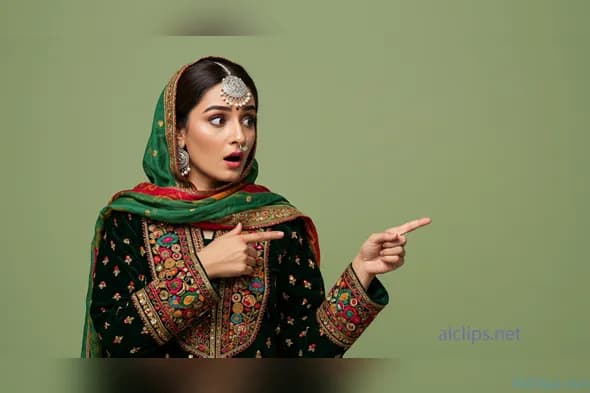 Traditional Pakistani Woman in Vibrant Attire