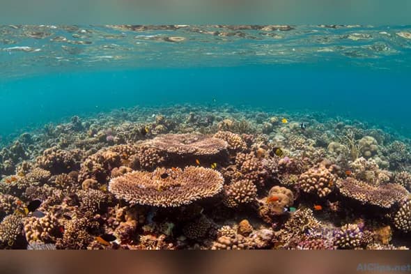 Vibrant Underwater Coral Reef Landscape